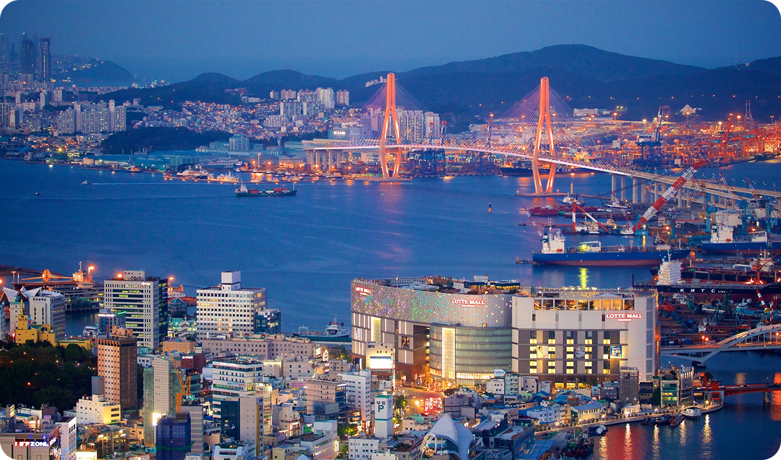 Imagem panoramica de Busan